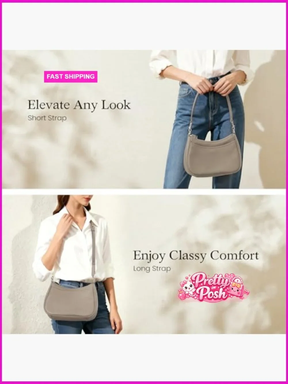Genuine Leather Crossbody Bag Anti Theft Hobo Purse RFID Blocking